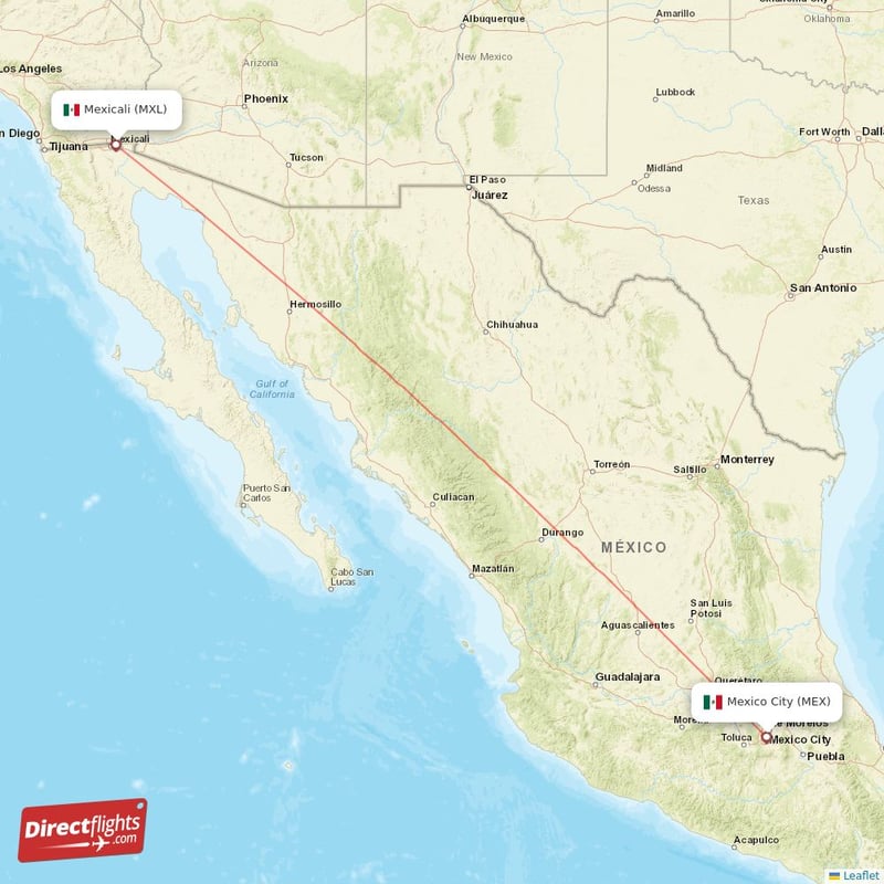 MXL - MEX route map