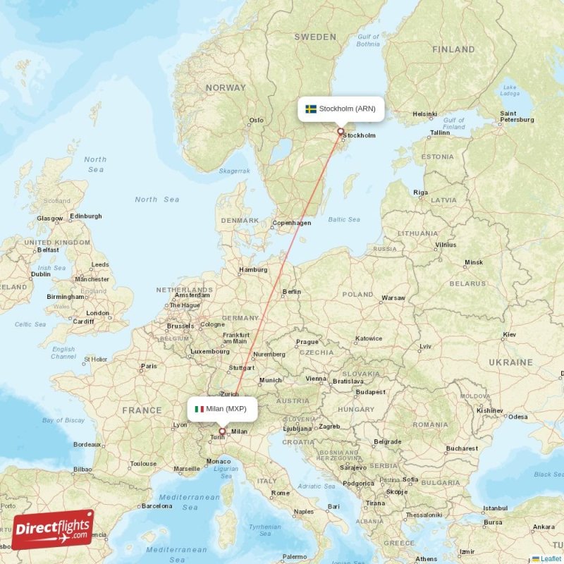 MXP - ARN route map