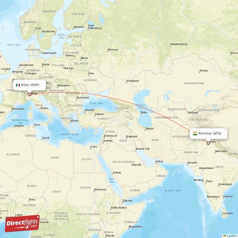 MXP - ATQ route map