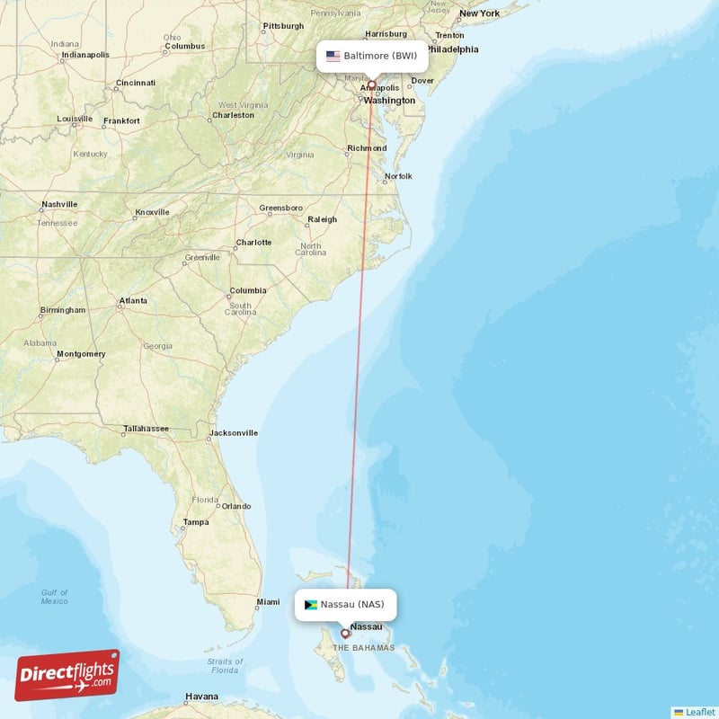 Direct Flights From Nassau To Baltimore, Nas To Bwi Non-stop 