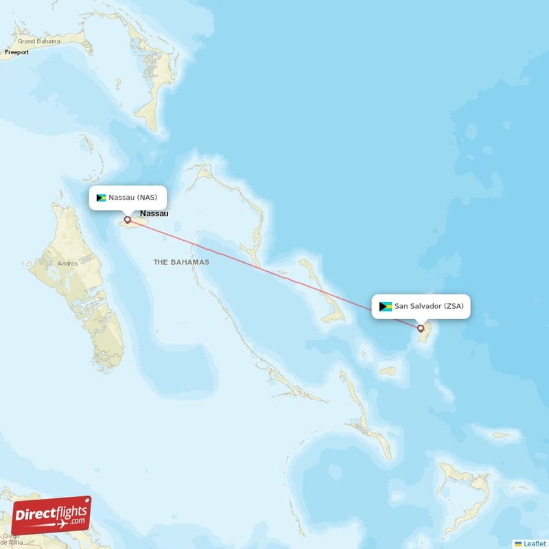 Direct flights from Nassau to San Salvador, NAS to ZSA non-stop ...