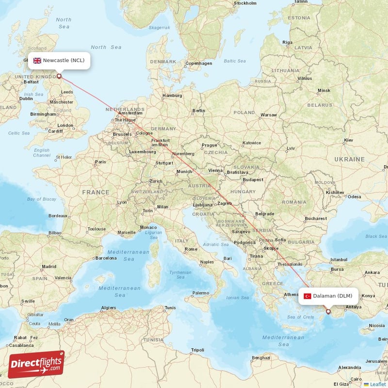 Direct flights from Newcastle to Dalaman NCL to DLM non stop