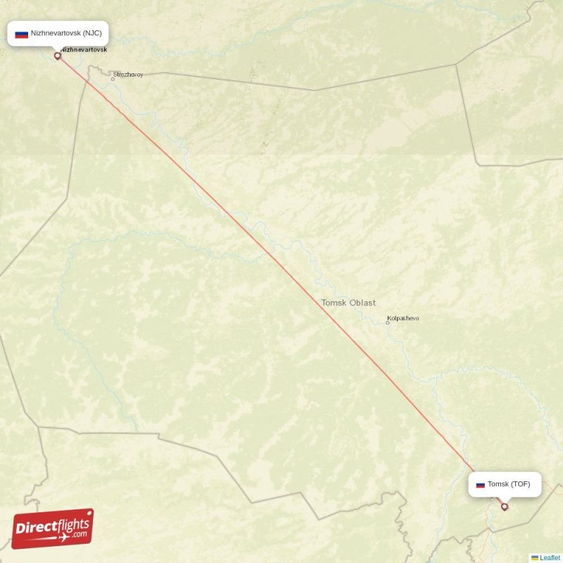 NJC - TOF route map