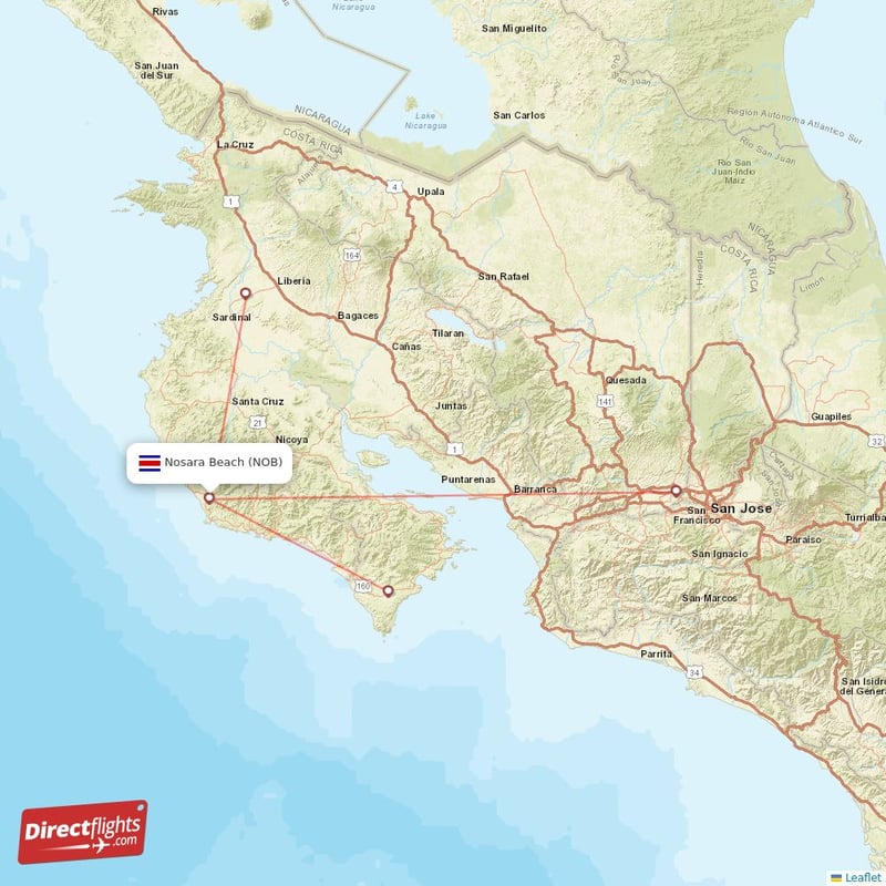 Direct flights from Nosara Beach 2 destinations NOB, Costa Rica