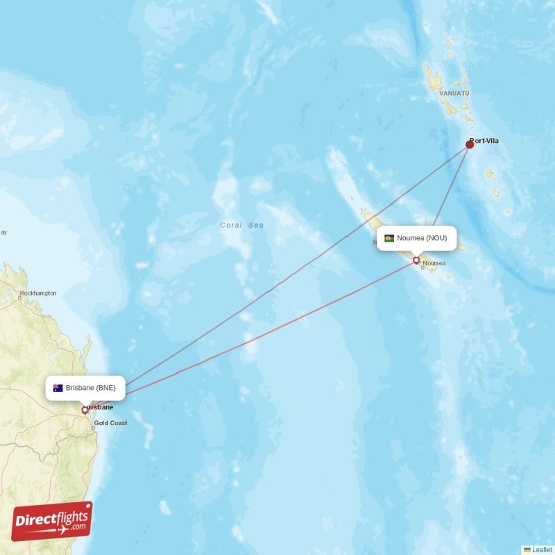 NOU - BNE route map