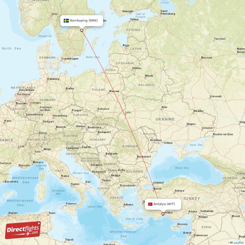 NRK - AYT route map
