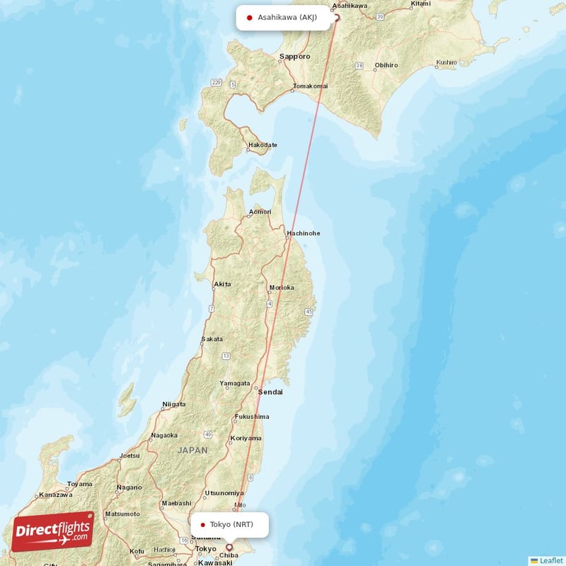 NRT - AKJ route map