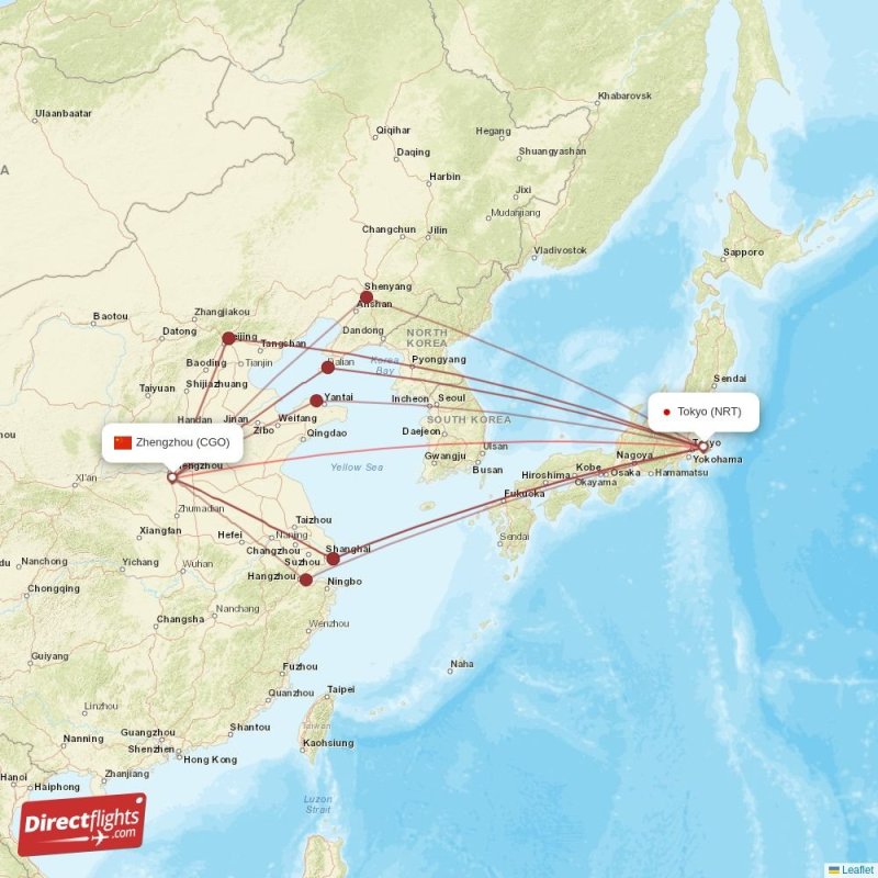 NRT - CGO route map