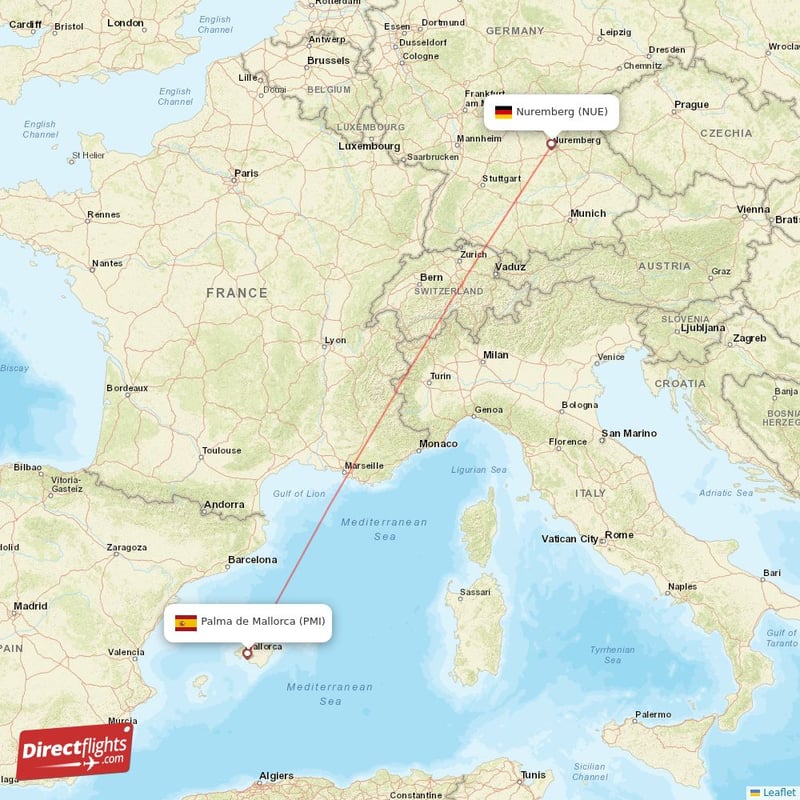 NUE - PMI route map