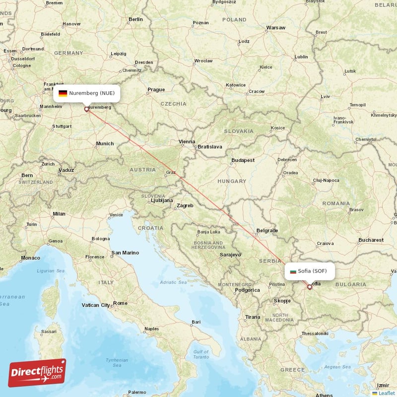 NUE - SOF route map