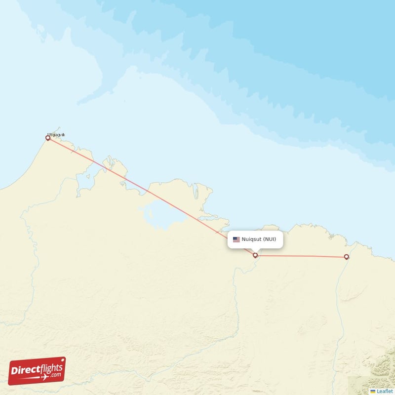 Direct flights from Nuiqsut 2 destinations NUI, USA
