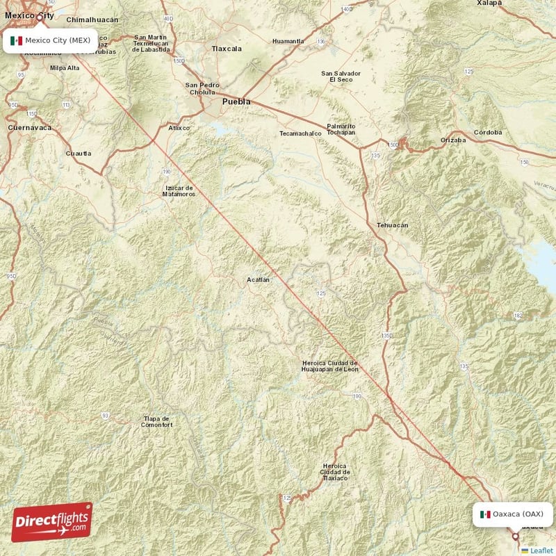 OAX - MEX route map