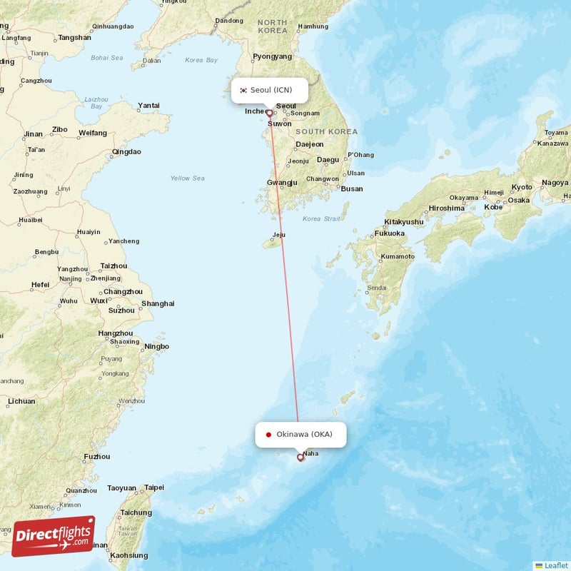 OKA - ICN route map