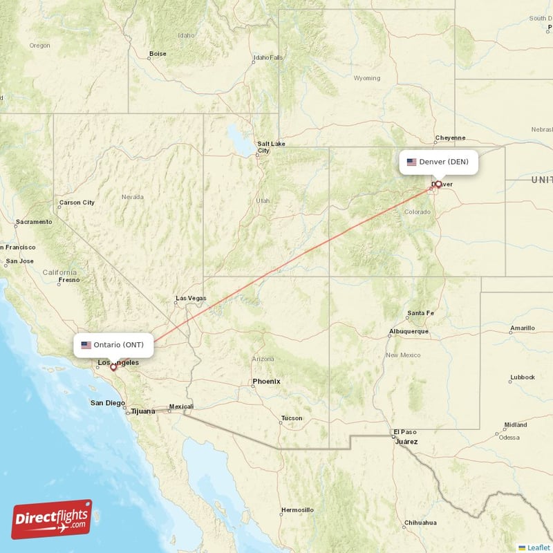 ONT - DEN route map