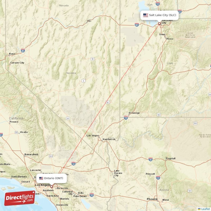 ONT - SLC route map