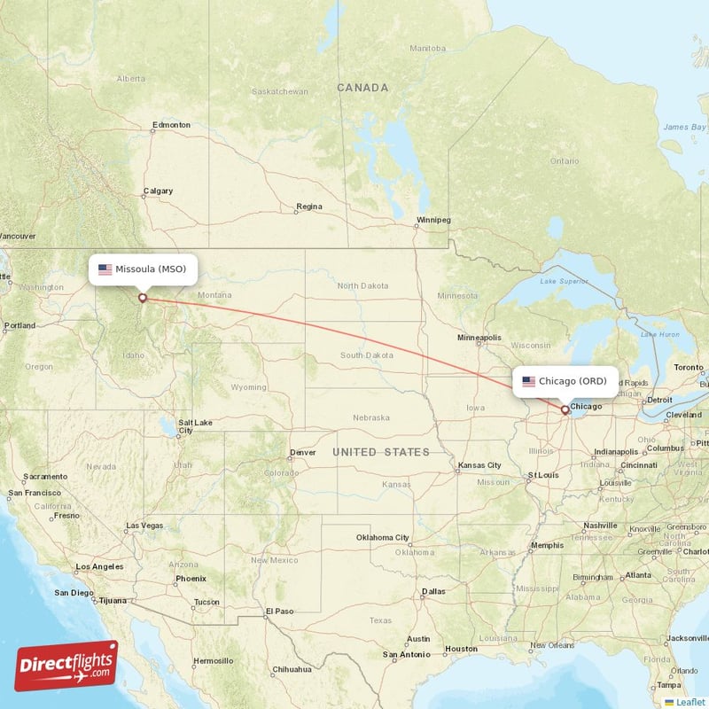 ORD - MSO route map