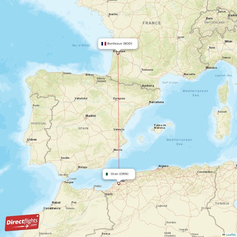 ORN - BOD route map
