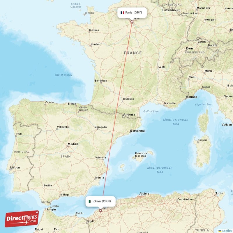 ORN - ORY route map