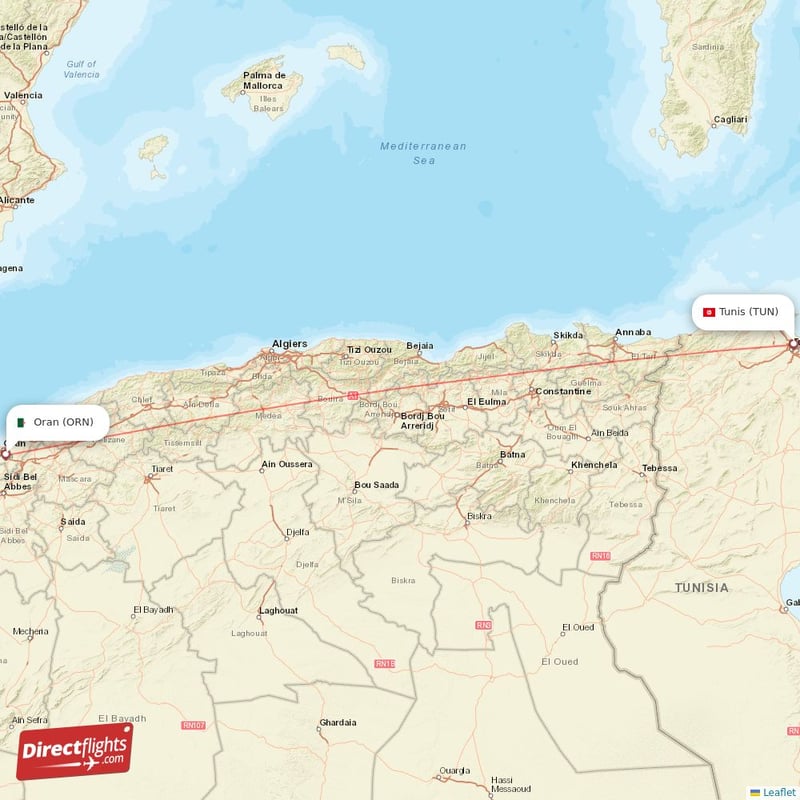 ORN - TUN route map