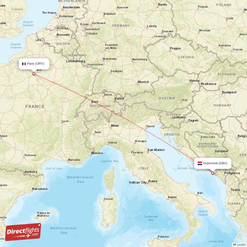 ORY - DBV route map