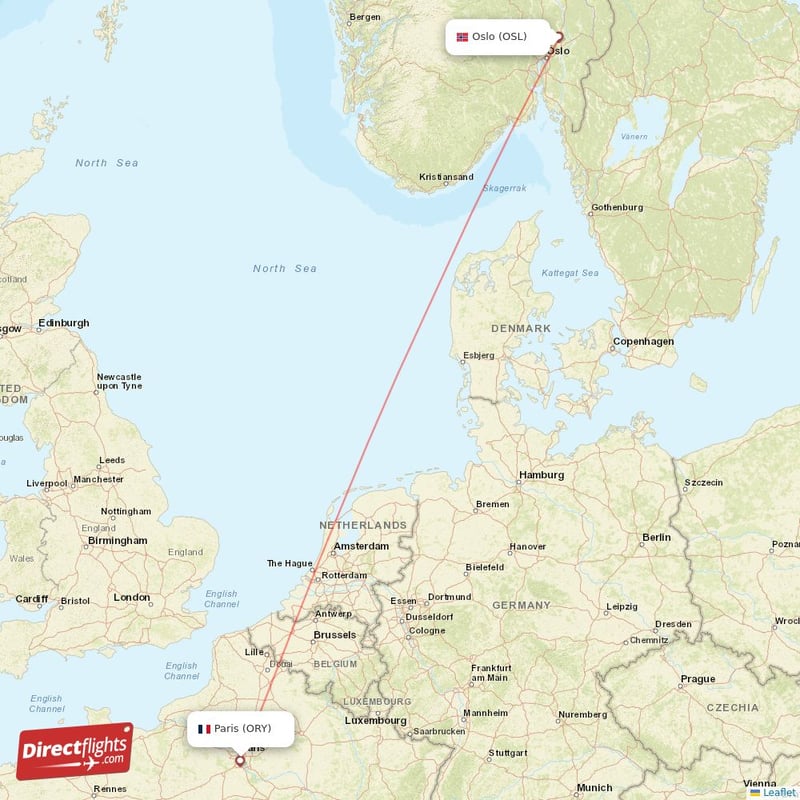 ORY - OSL route map