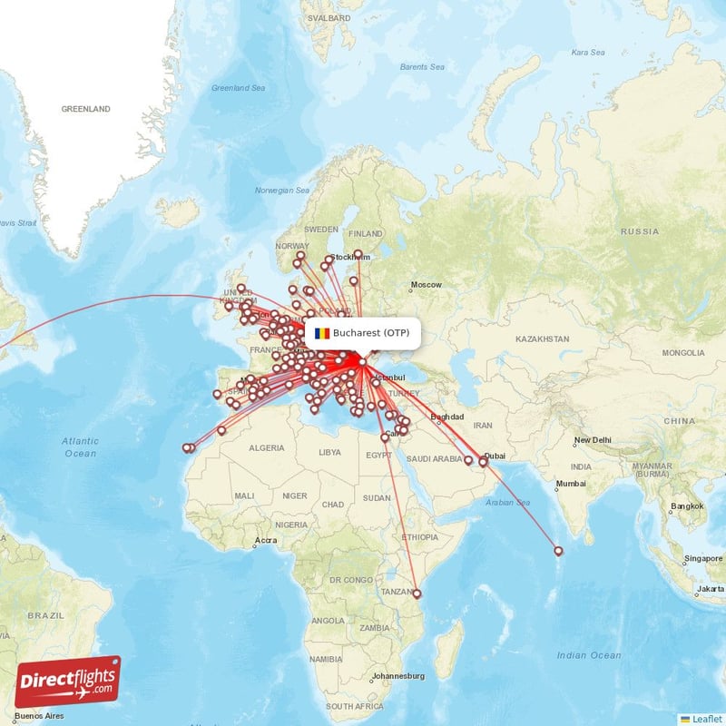 Direct flights from Bucharest - 126 destinations - OTP, Romania - How Long Is A Flight From Romania To New York