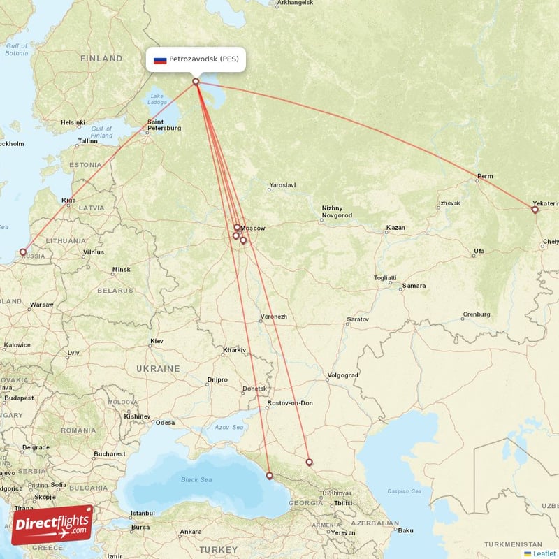 Direct flights from Petrozavodsk - 8 destinations - PES, Russia ...