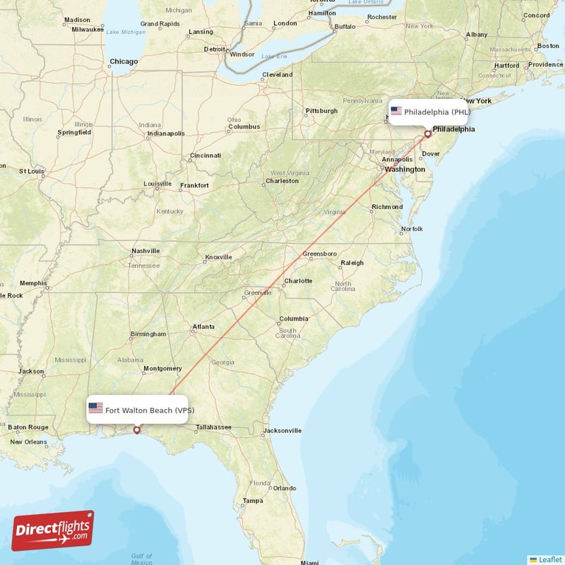 PHL - VPS route map