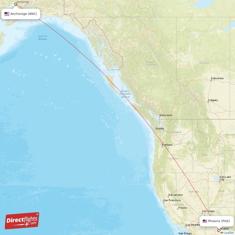 Direct flights from Phoenix to Anchorage, PHX to ANC nonstop