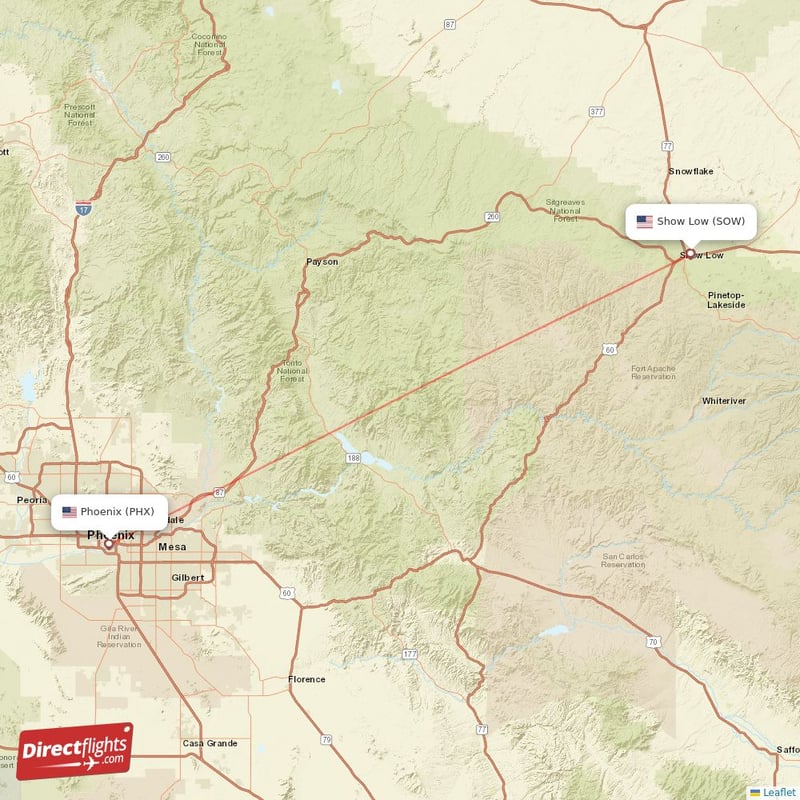 PHX - SOW route map