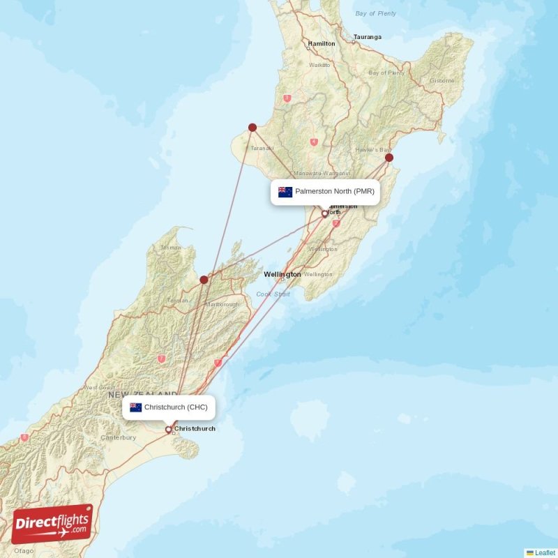 Direct flights from Palmerston North to Christchurch, PMR to CHC non ...