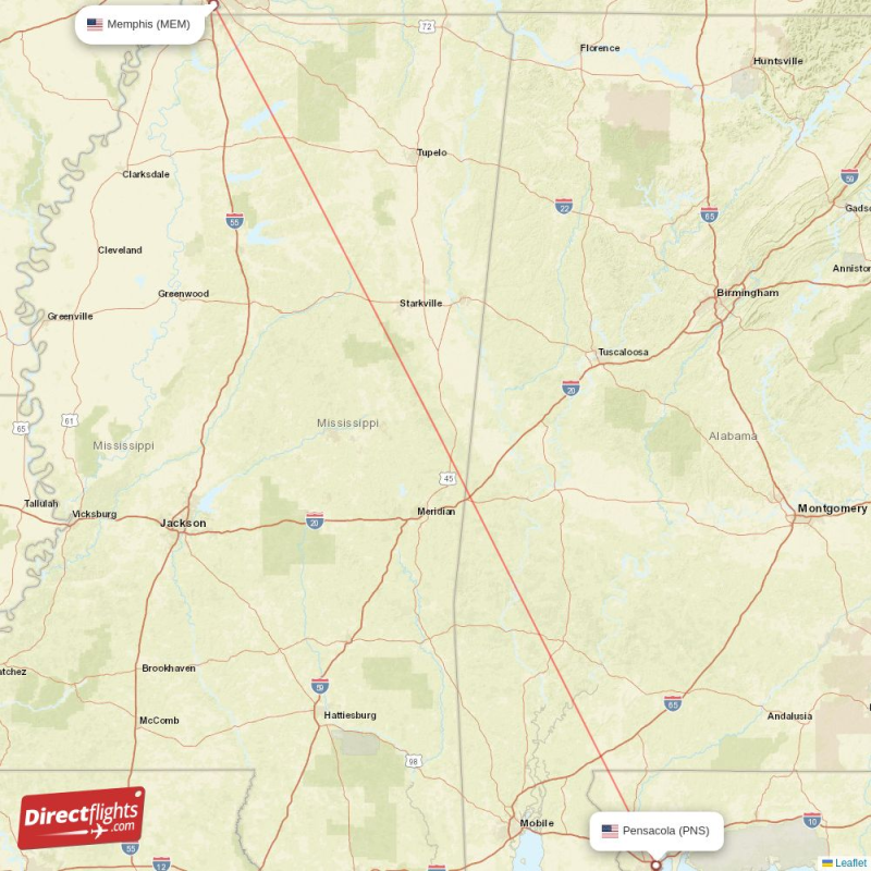 PNS - MEM route map