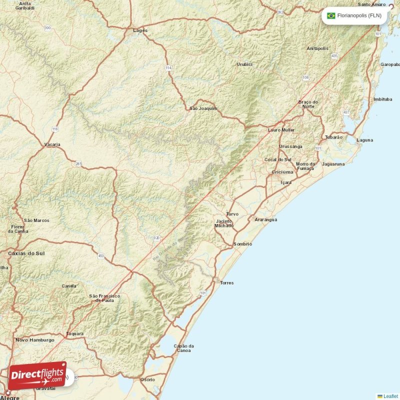 Direct flights from Porto Alegre to Florianopolis (POA-FLN ...