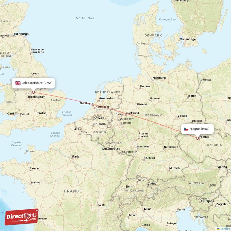 Direct flights from Prague to Leicestershire PRG to EMA non stop