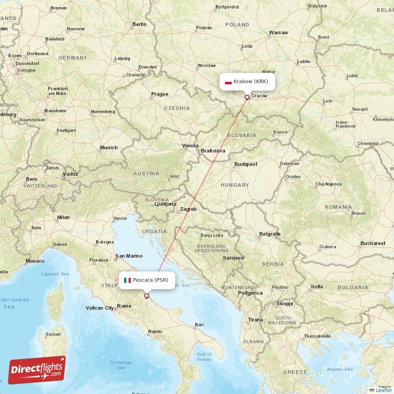 PSR - KRK route map