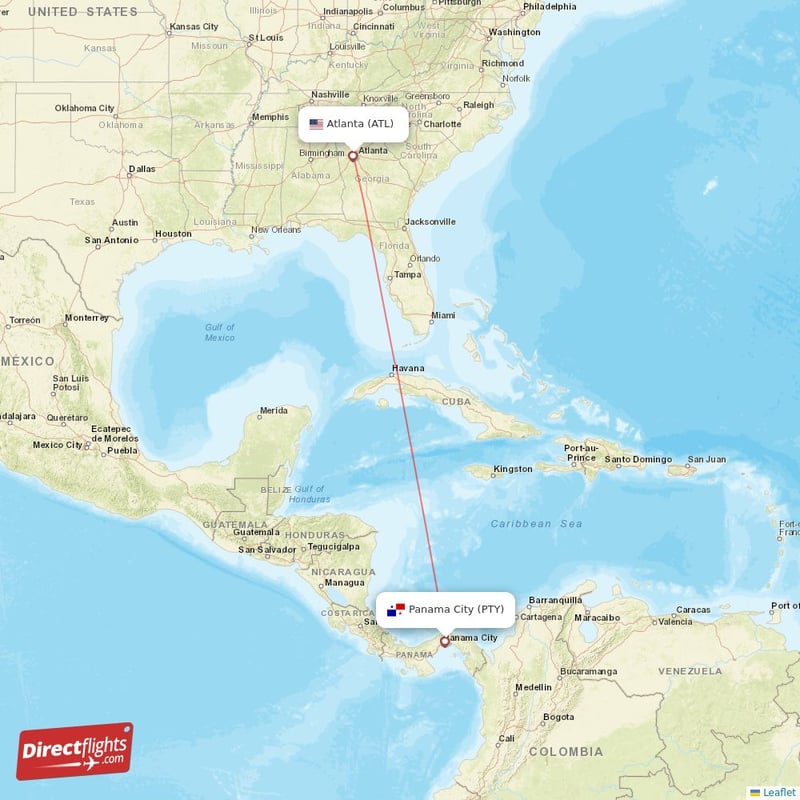 Direct flights from Panama City to Atlanta PTY to ATL non stop