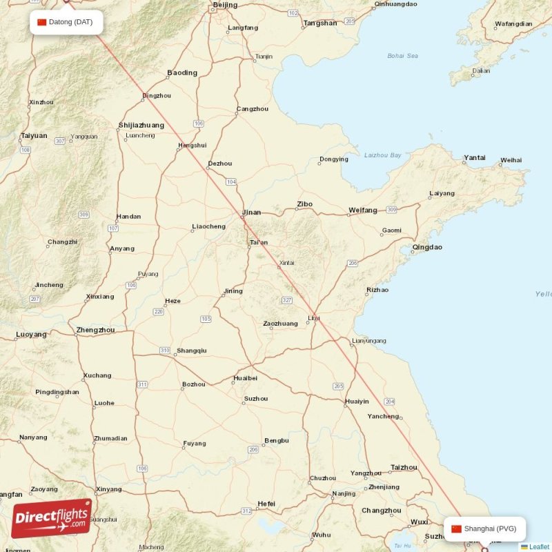 Direct flights from Shanghai to Datong (PVG-DAT) - Directflights.com