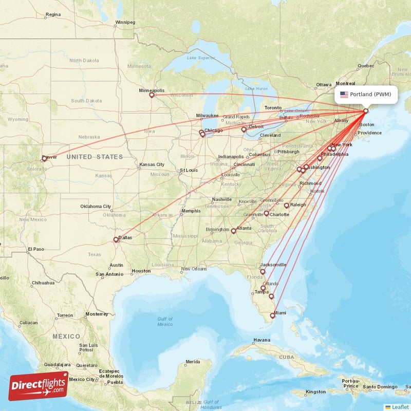 Direct flights to Portland PWM USA Directflights