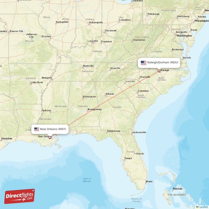 Direct flights from Raleigh Durham to New Orleans RDU to MSY non