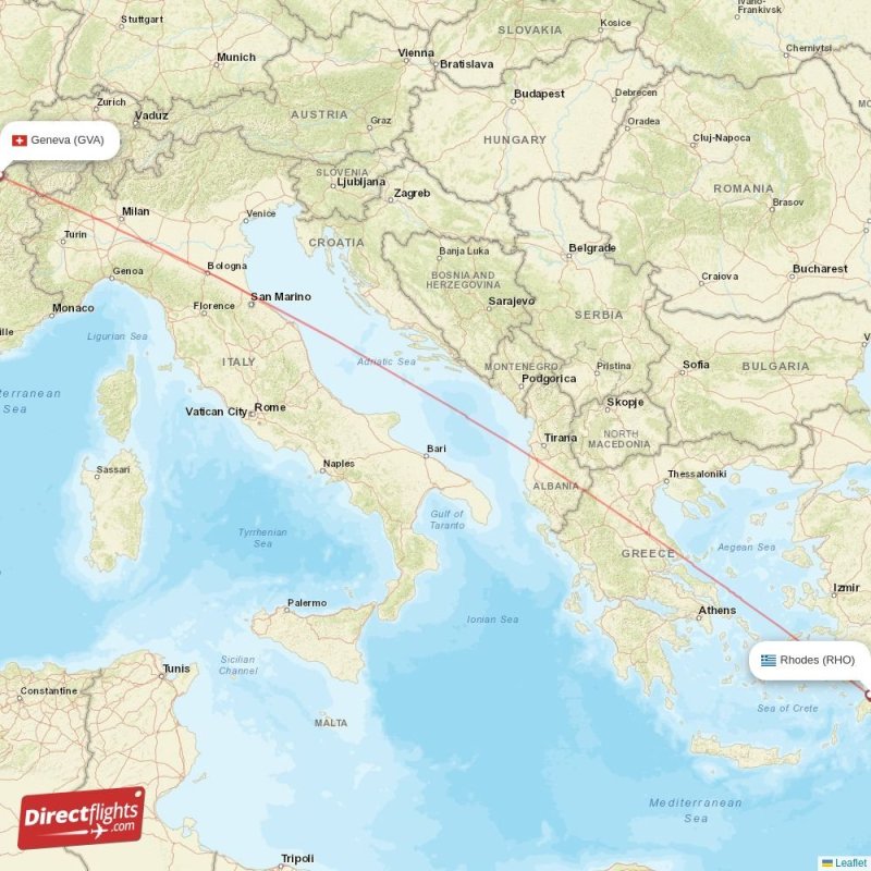 RHO - GVA route map