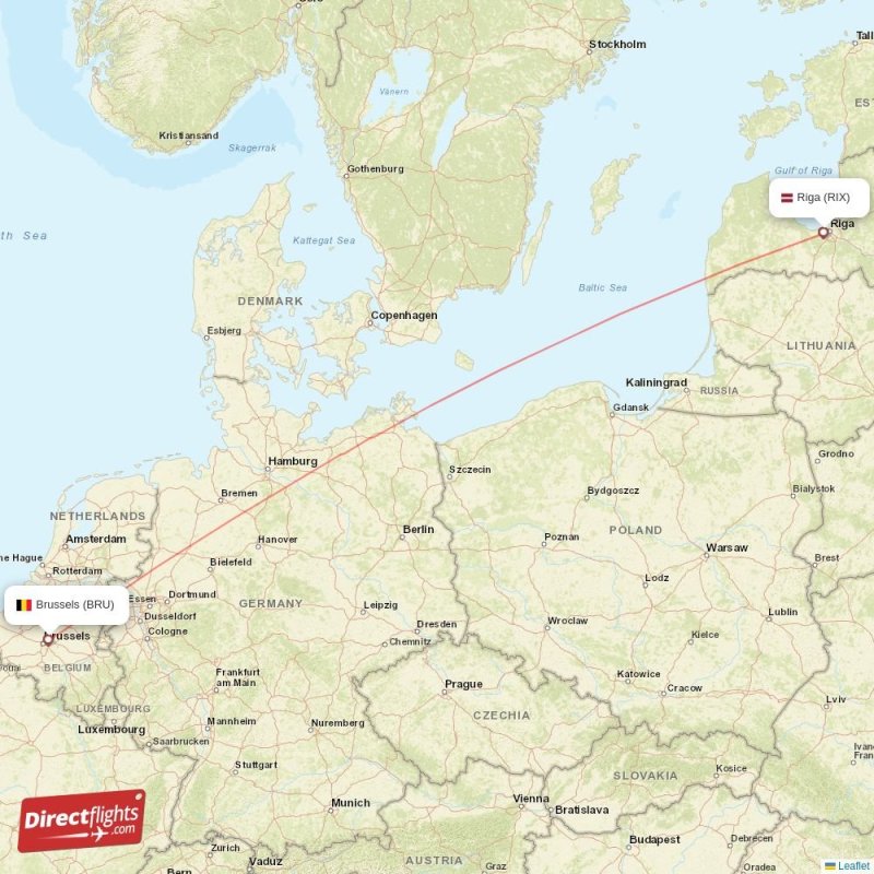 Direct flights from Riga to Brussels (RIX-BRU) - Directflights.com