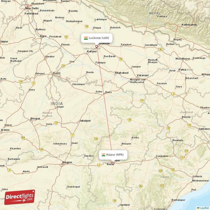 RPR - LKO route map