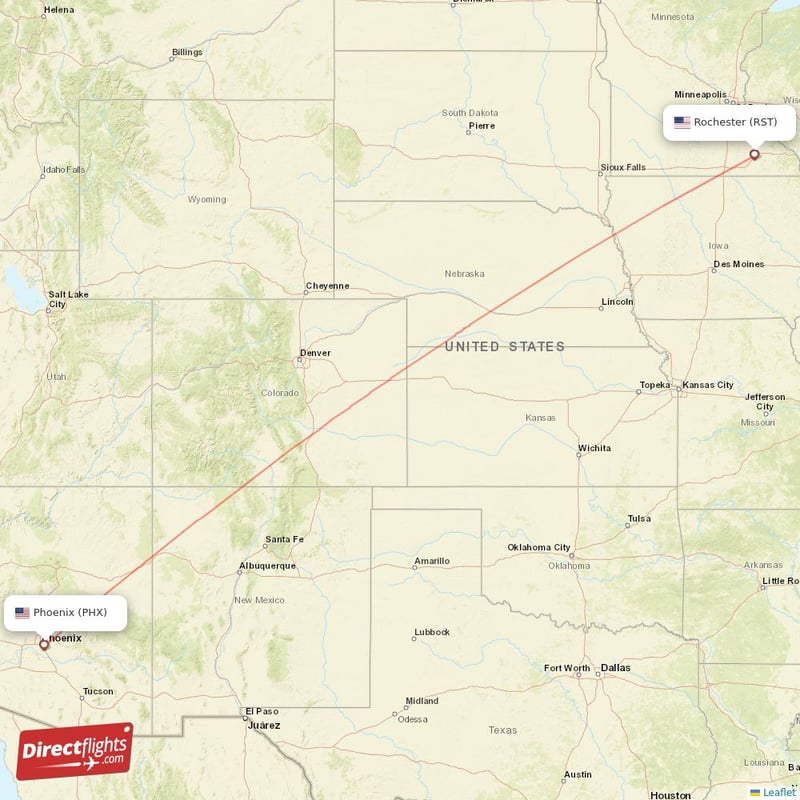 RST - PHX route map