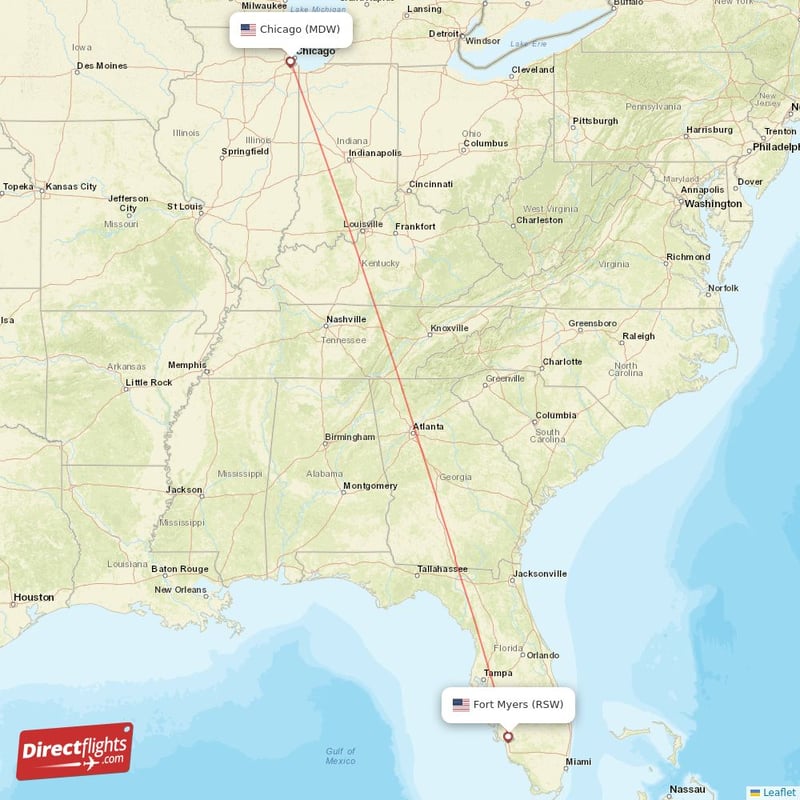 RSW - MDW route map