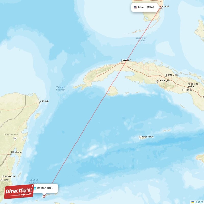 Direct flights from Roatan to Miami RTB to MIA non stop