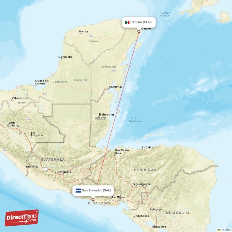 Direct flights from San Salvador to Cancun SAL to CUN non stop