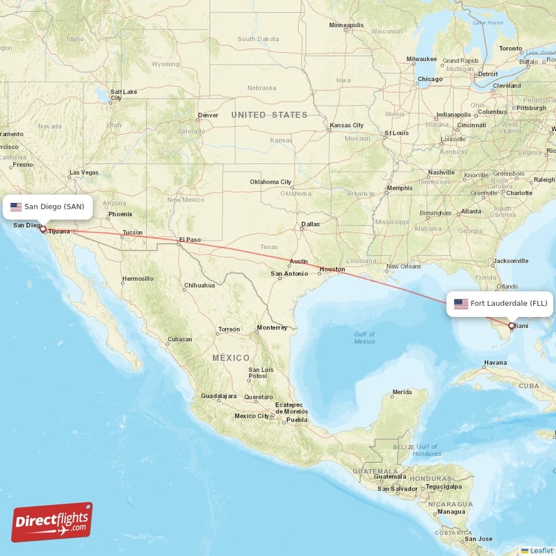 SAN - FLL route map