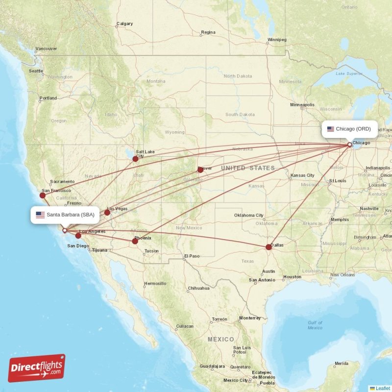 SBA - ORD route map