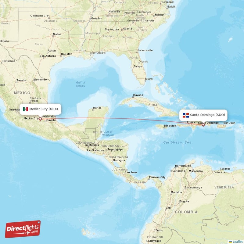 SDQ - MEX route map