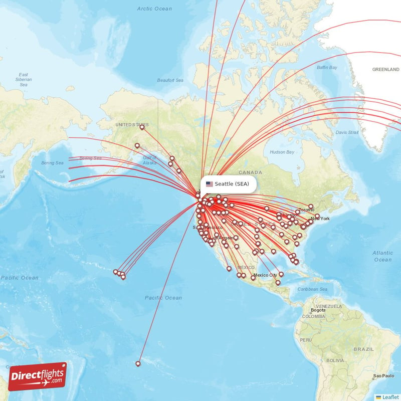 Direct flights from Seattle - 135 destinations - SEA, USA ...